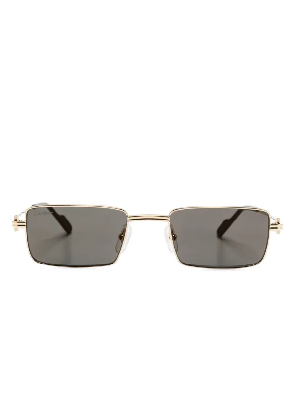 Cartier Eyewear Rectangle-frame Sunglasses in Gold