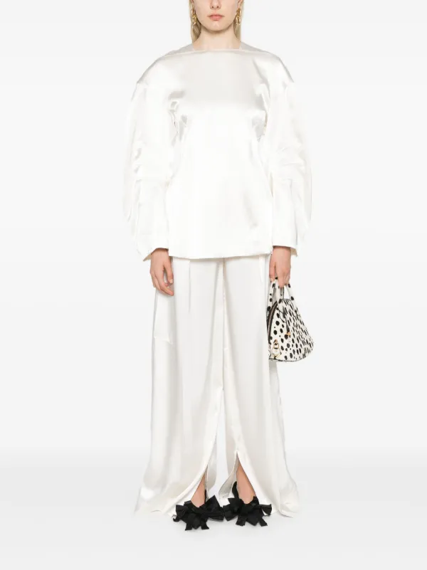 JIL SANDER ウエストゴムプリーツパンツ 【関税込】 Jil Sander プリーツ パンツ | ホワイト | FARFETCH JP