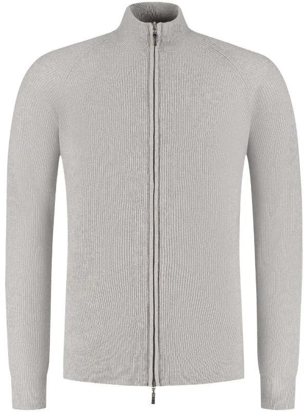 Doriani Cashmere Ribbed Cardigan Grey FARFETCH IN