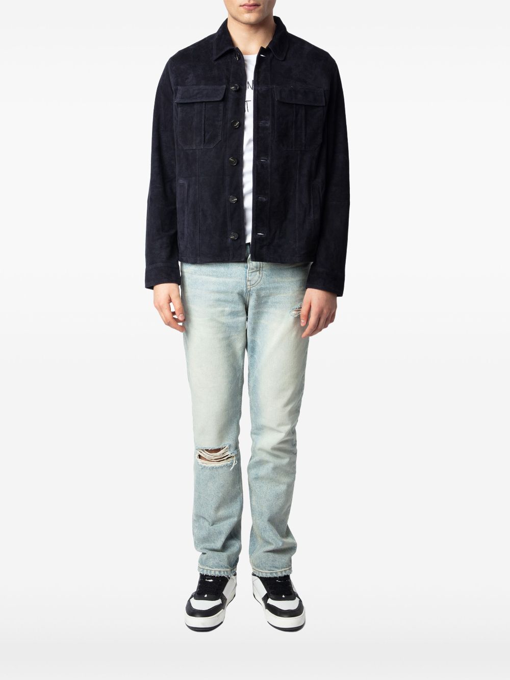 Zadig&Voltaire Kuba suede jacket - Blue