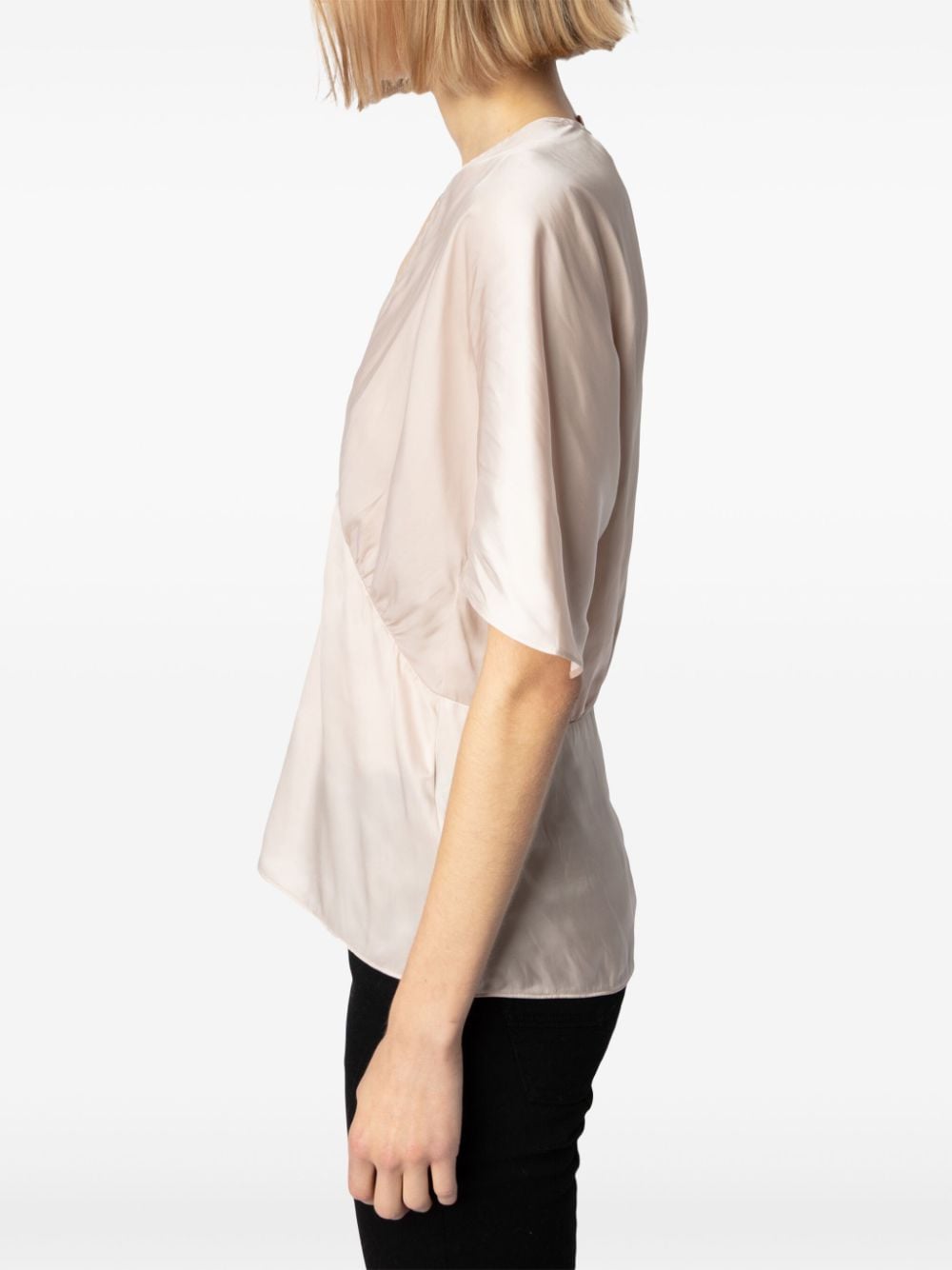 Shop Zadig & Voltaire Thodri Satin Blouse In 中性色