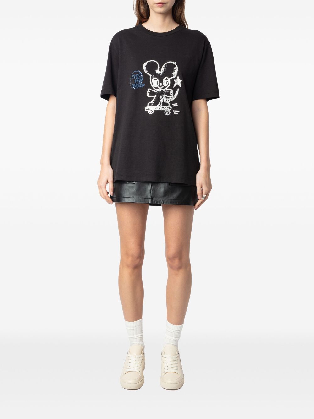 Zadig&Voltaire Edwin Happy Mouse t-shirt - Zwart