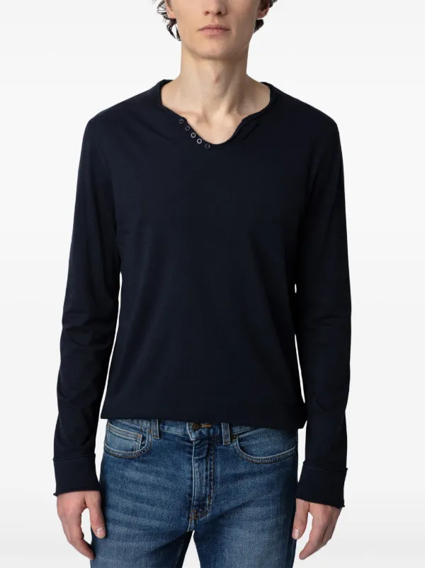 Tシャツ・カットソー ZADIG  VOLTAIRE Men T Shirts JMTS01715421 Blue Zadig&Voltaire Tommy T-Shirt - Blue - Men | JMTS01715421
