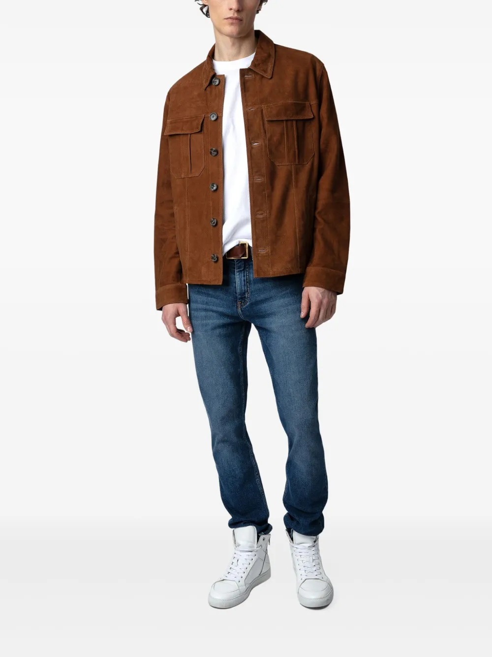 Zadig&Voltaire Kuba suede button-up jacket | Leather Jackets | Image 2