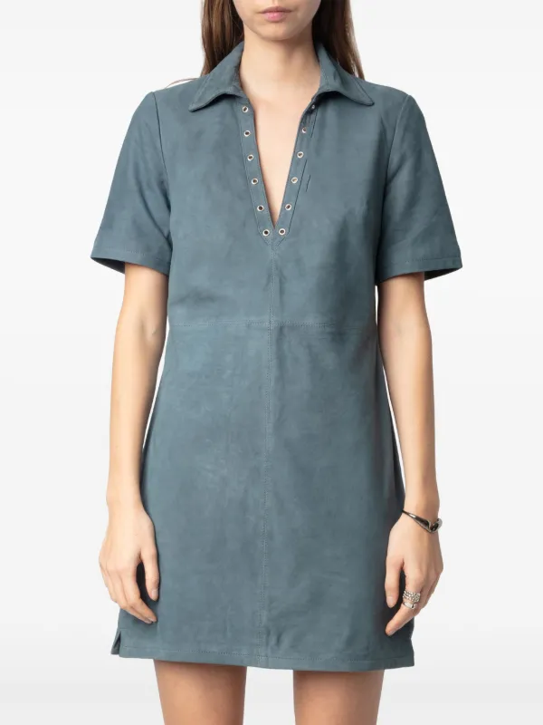 Zadig&Voltaire Leather Mini Dress | Blue | FARFETCH Zadig&Voltaire Leather Mini Dress | Blue | FARFETCH