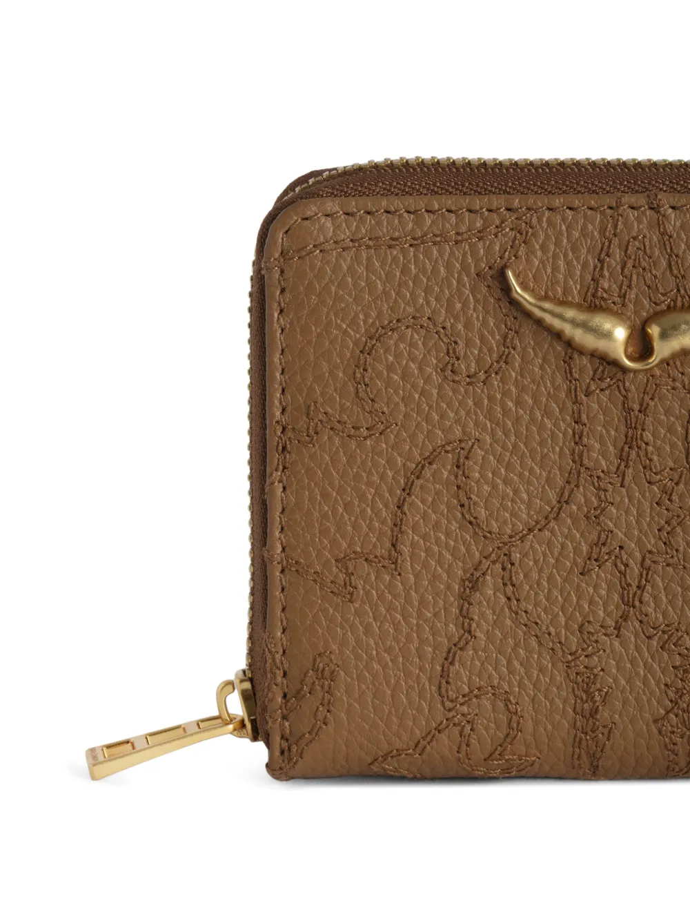 Zadig & Voltaire Monogram Leather Wallet In Brown