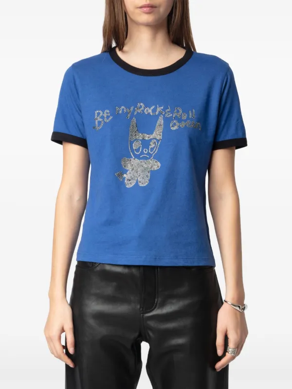 【関税 送料無料】Zadig&Voltaire ビジュートリム Tシャツ Zadig&Voltaire ビジュートリム Tシャツ | ブルー | FARFETCH JP