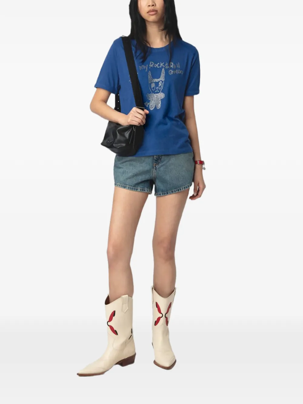 Zadig&Voltaire T-shirt verfraaid met kristallen Blauw
