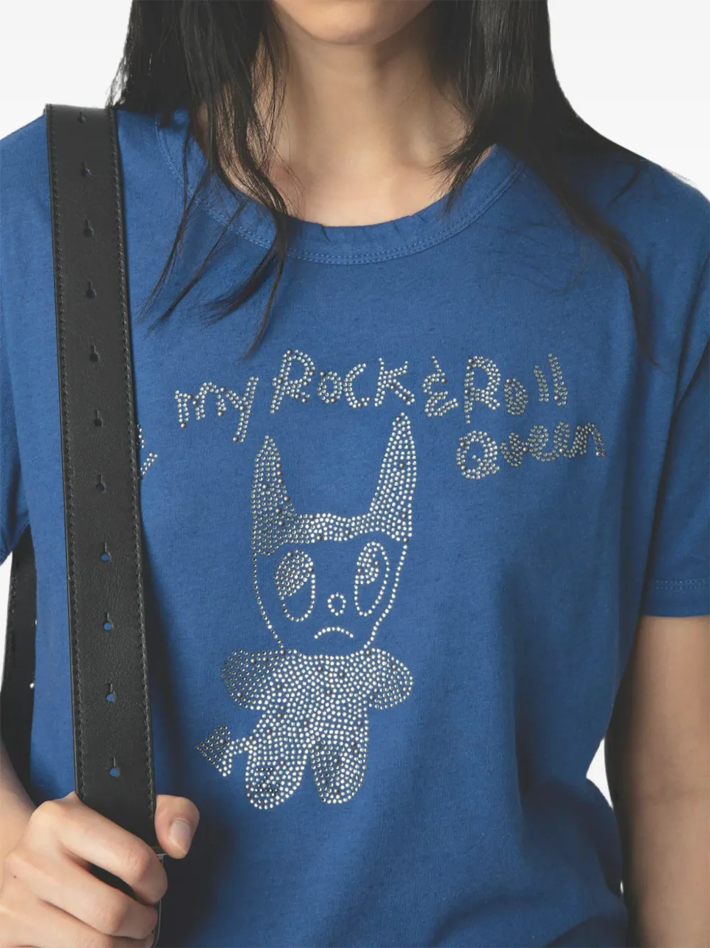 Zadig&Voltaire T-shirt verfraaid met kristallen Blauw