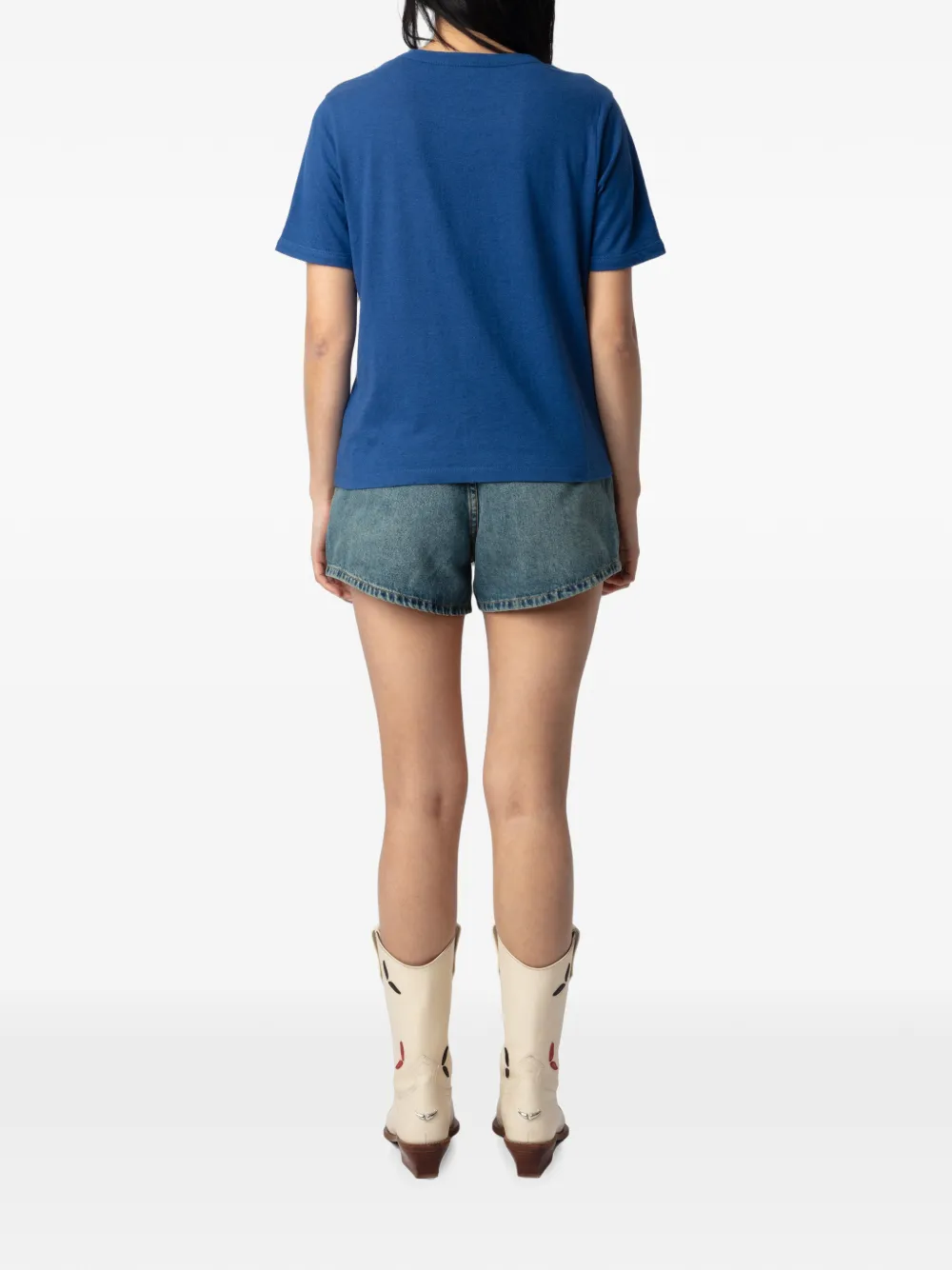Zadig&Voltaire T-shirt verfraaid met kristallen Blauw