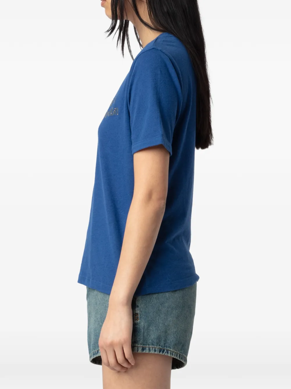 Zadig&Voltaire T-shirt verfraaid met kristallen Blauw
