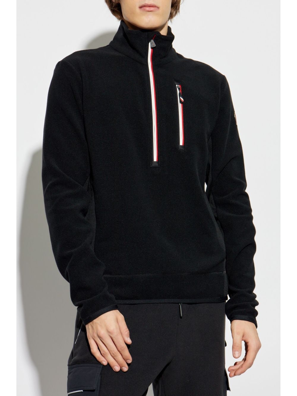 Shop Moncler Embroidered Logo Sweater In Black