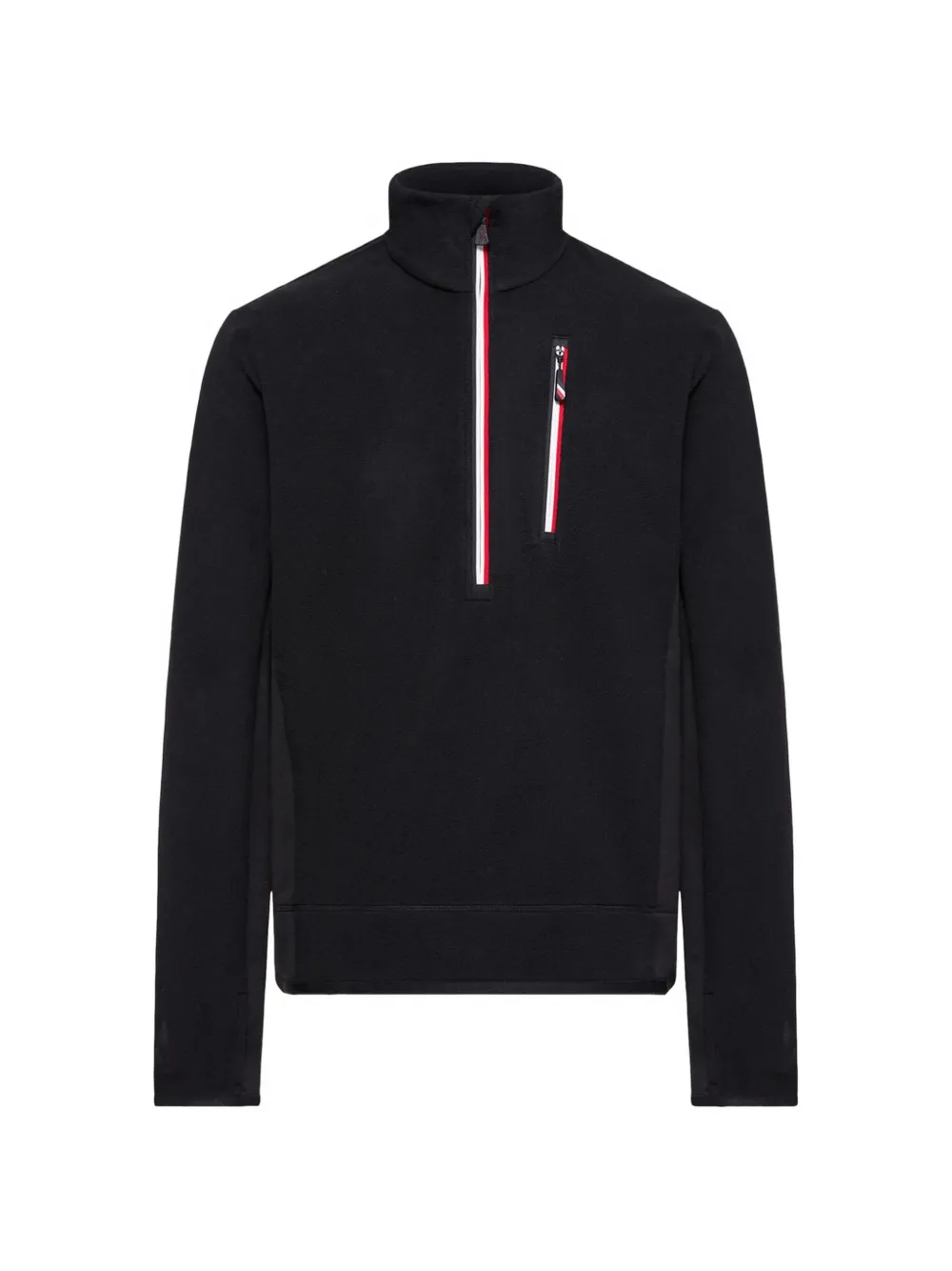 Moncler Grenoble Sweater met logopatch en halve rits Zwart
