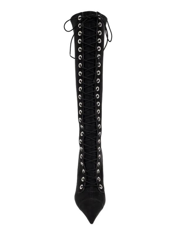 CASADEI 1M866V100TC20476600 関税送料込 Casadei lace-up Suede Boots | Black | FARFETCH