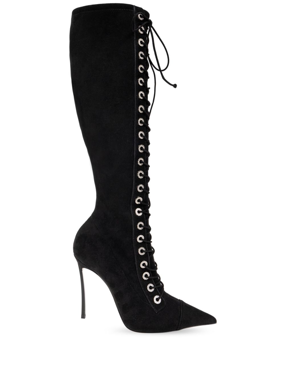 Casadei lace-up suede boots Black