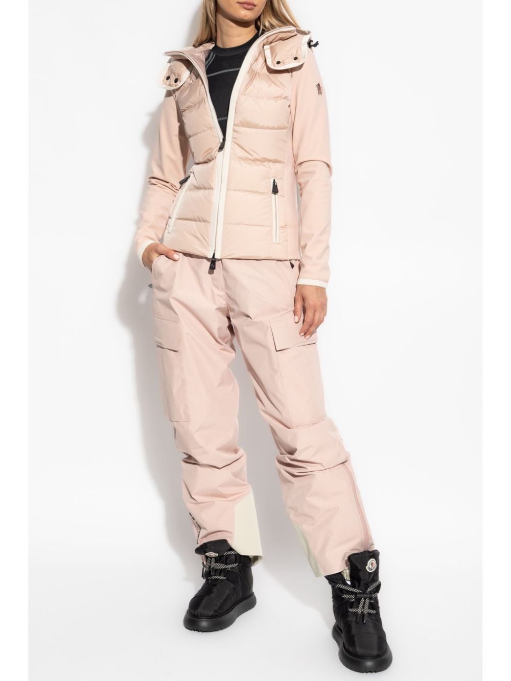 Moncler Grenoble Gewatteerd ski-jack met capuchon - Roze