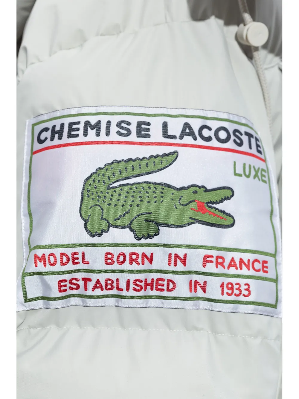 Lacoste Hooded Padded Coat In White