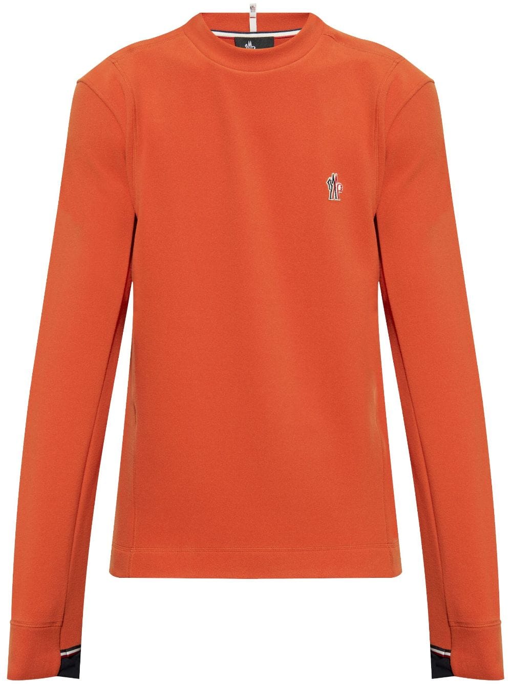 Moncler Embroidered Logo Sweater In Orange