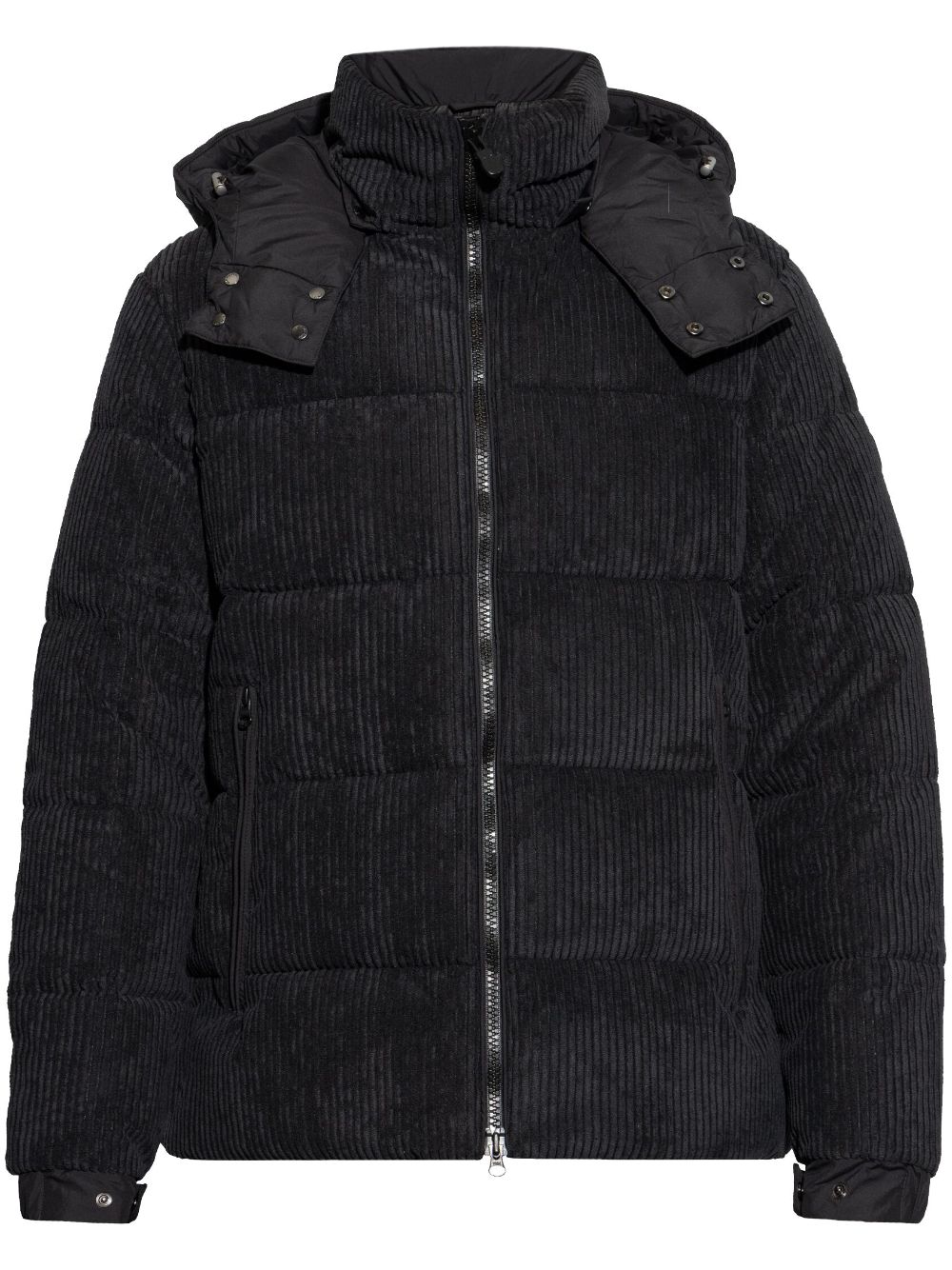 hooded corduroy padded jacket