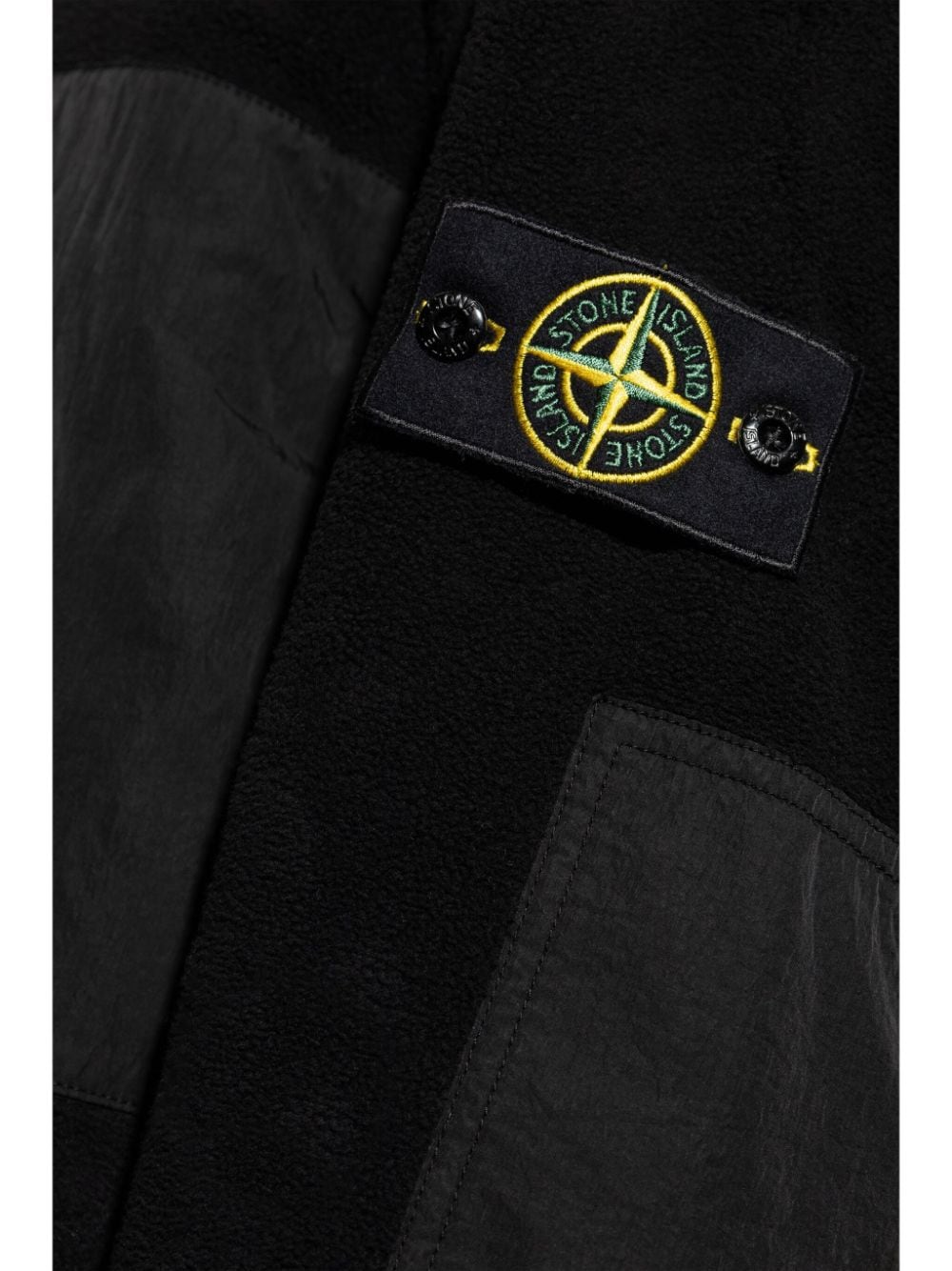 Shop Stone Island Cotton-pile Jacket In Black