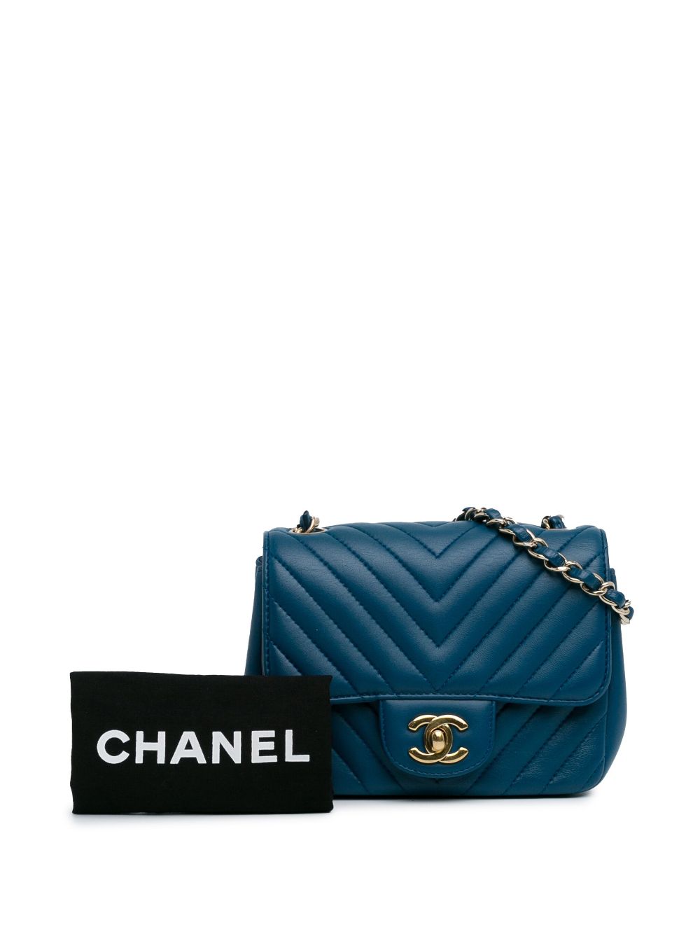 CHANEL 2016-2017 Mini Square Classic Chevron Lambskin Single Flap crossbody bag Women