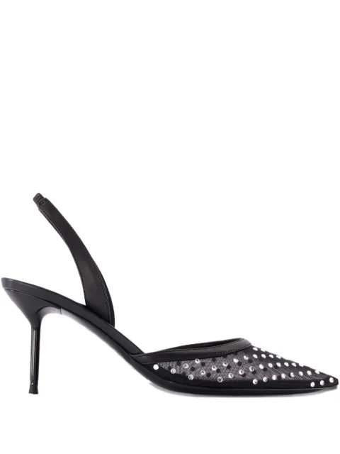 Paris Texas crystal-embellished slingback pumps