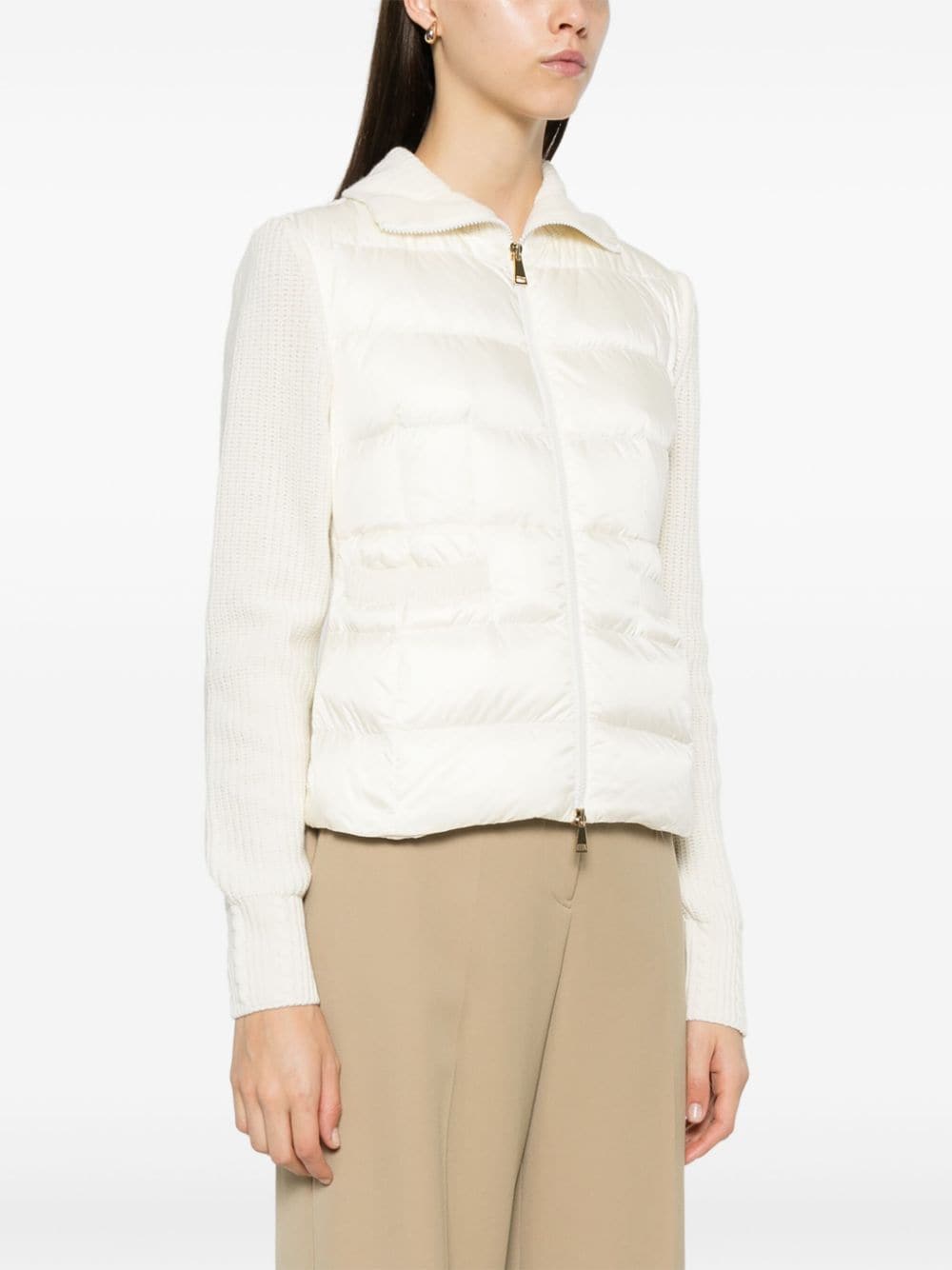 Shop Moncler Panelled Jacket In White