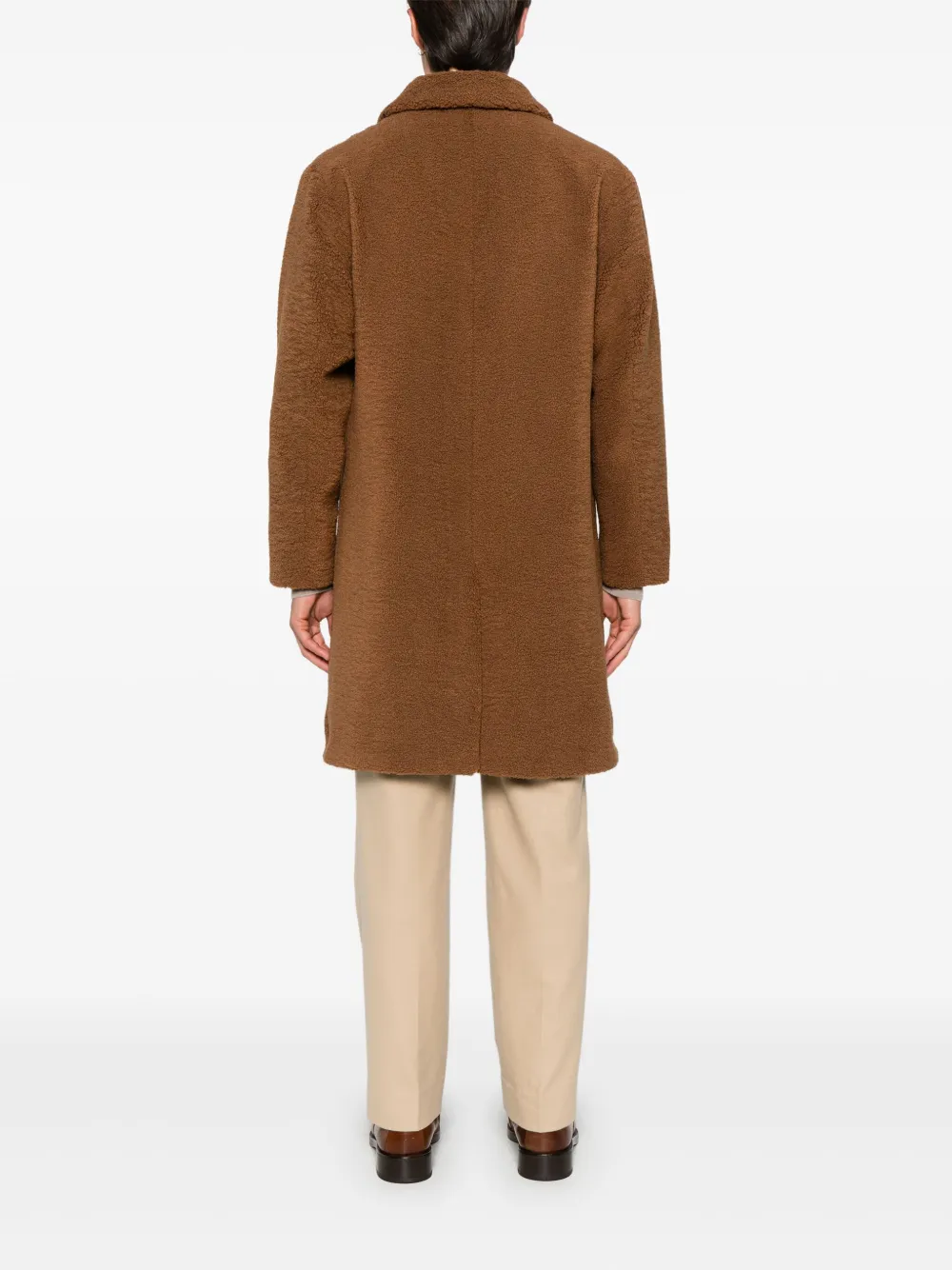 Herno Fleece Coat In Brown