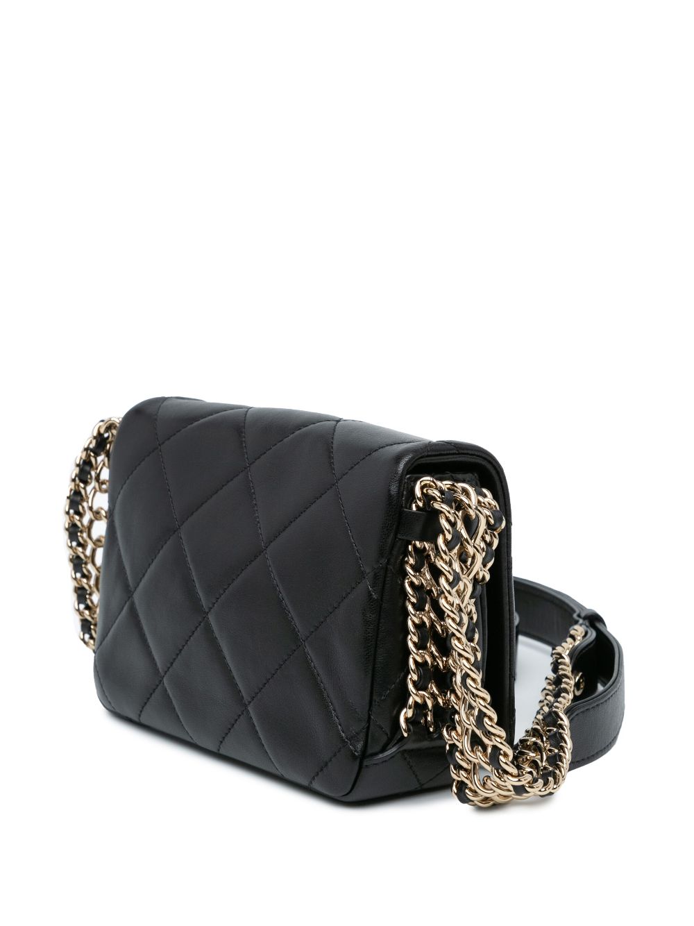 CHANEL Pre Owned 2021 2024 Gesteppte Mini Umhangetasche Mit Kettenriemen Schwarz FARFETCH DE