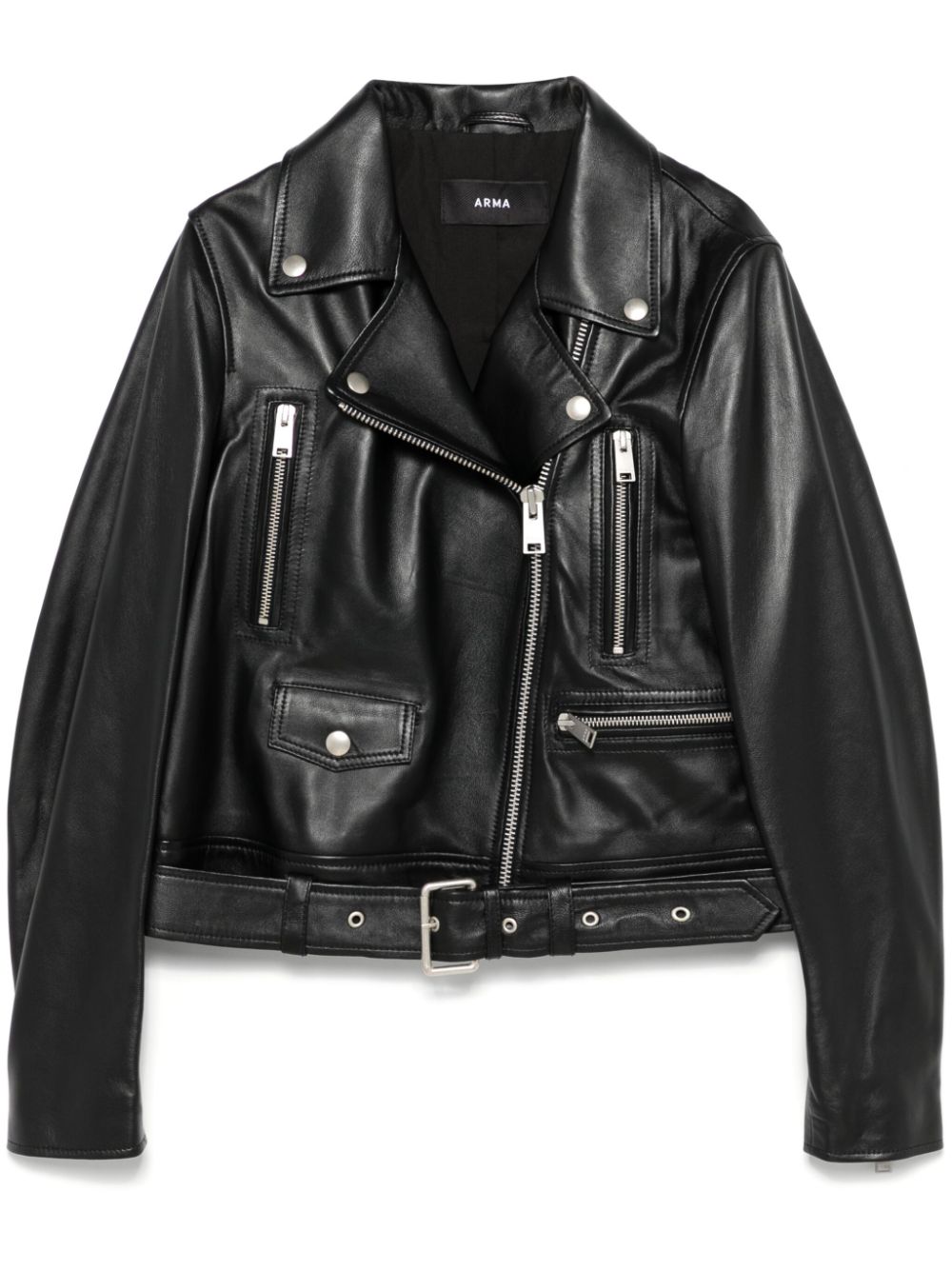 Arma leather biker jacket – Black