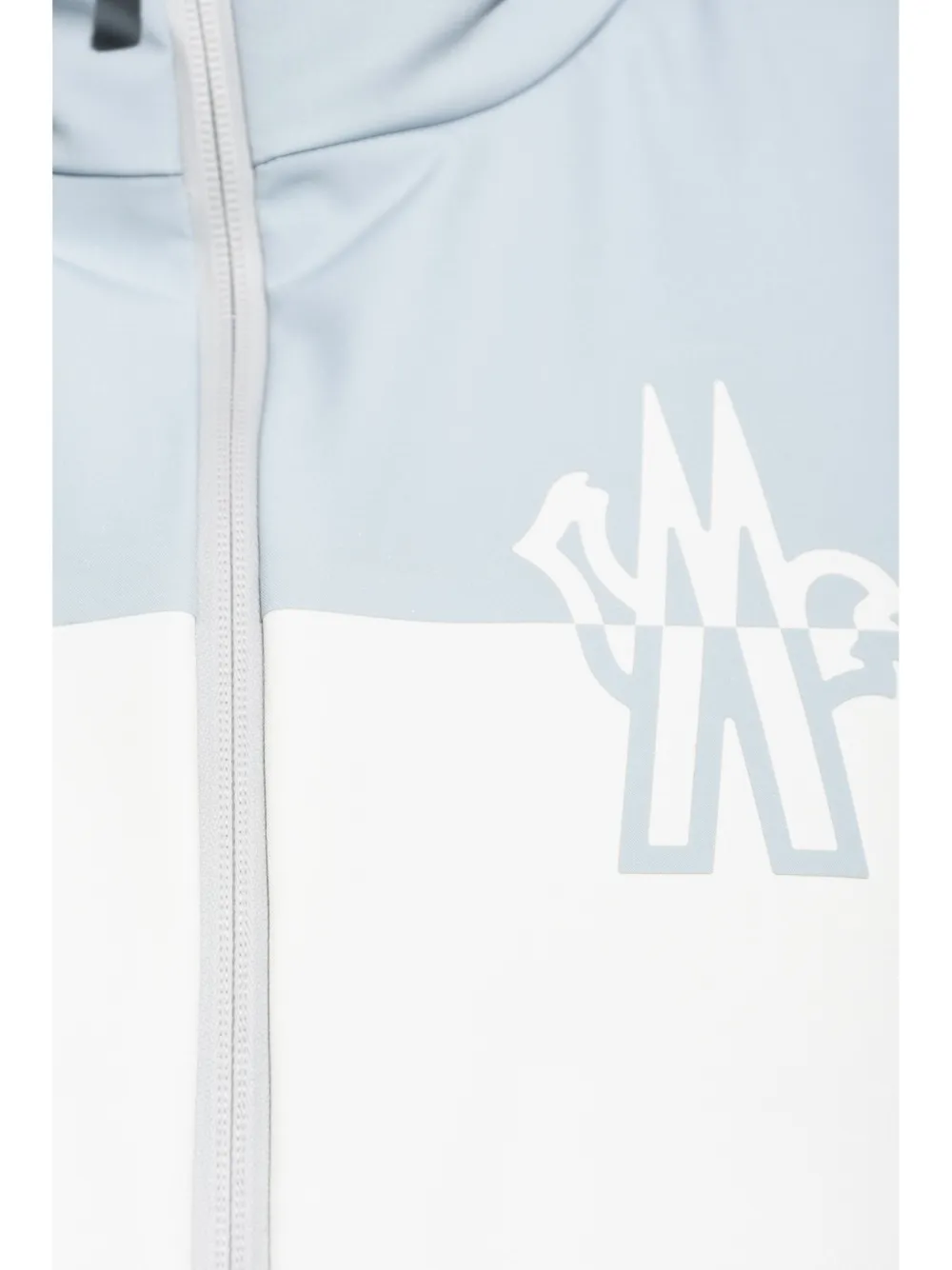 Shop Moncler High Neck Zipped Jacket In White