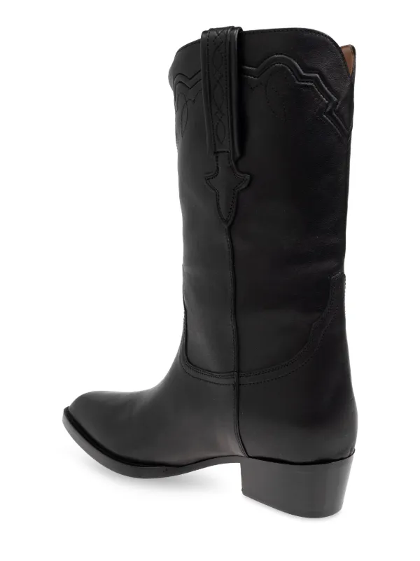 ミドルブーツ PARIS TEXAS Women Boots PX844 BLACK June leather mid-calf boots in black - Paris Texas | Mytheresa