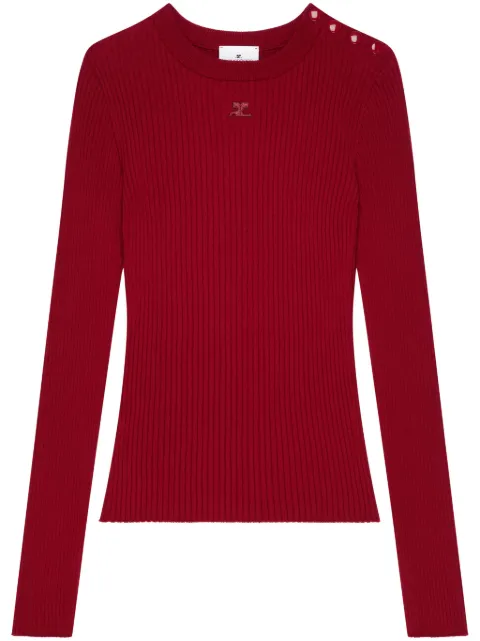 Courrèges ribbed-knit press-stud jumper
