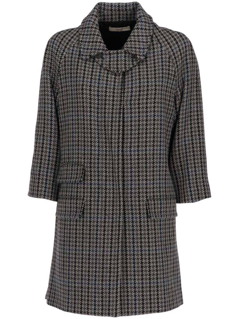 Prada Pre-Owned 1990s houndstooth coat - Grey