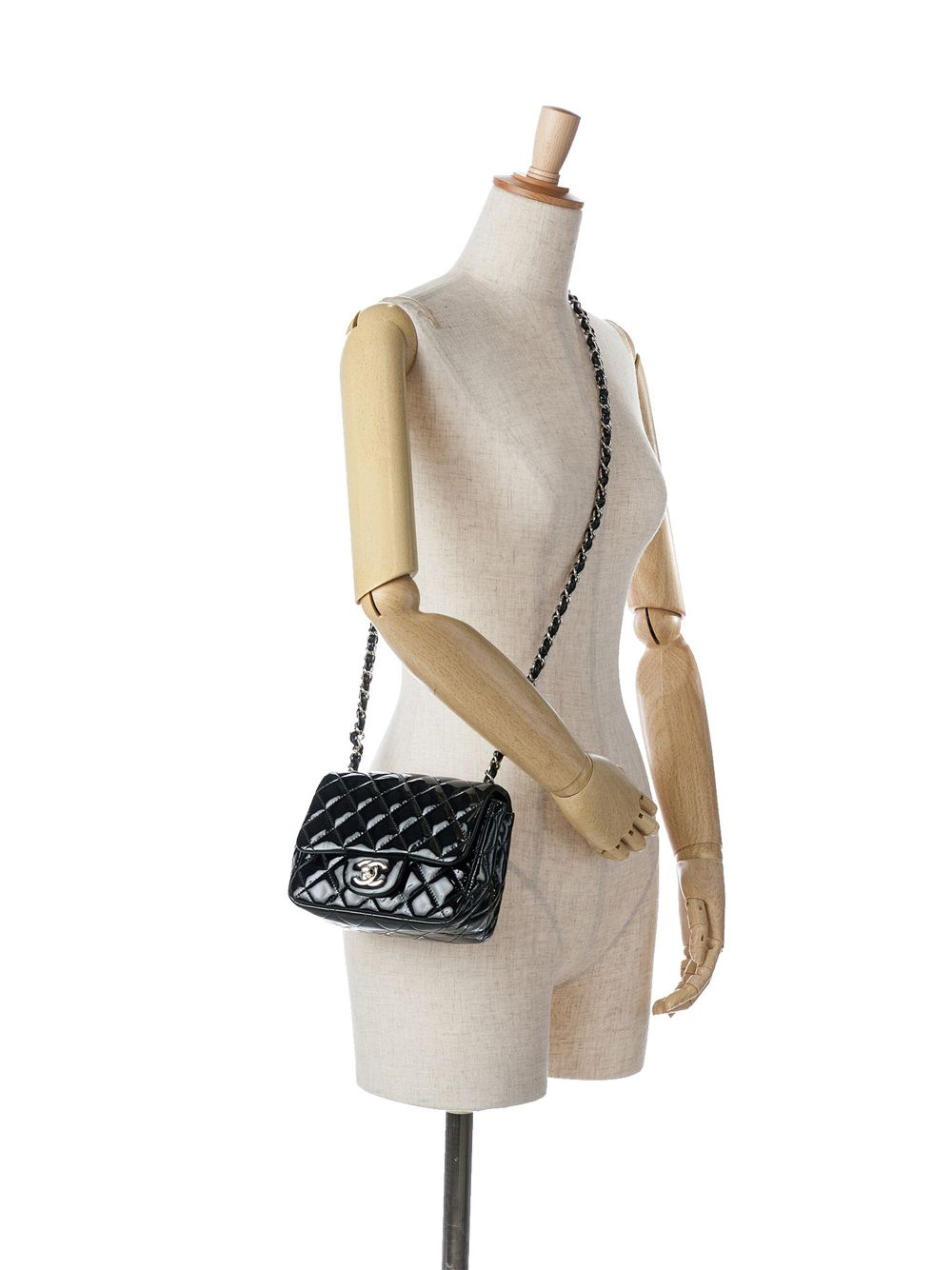 CHANEL 2014 Mini Square Classic Patent Single Flap crossbody bag Women