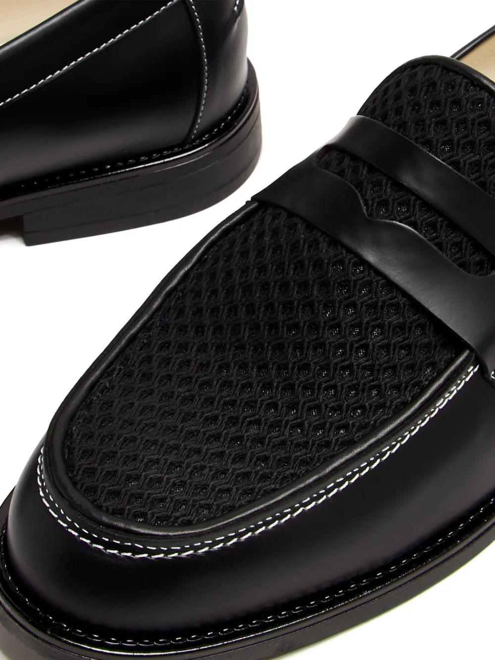 Duke & Dexter Wilde Rattan Penny Loafers In Black