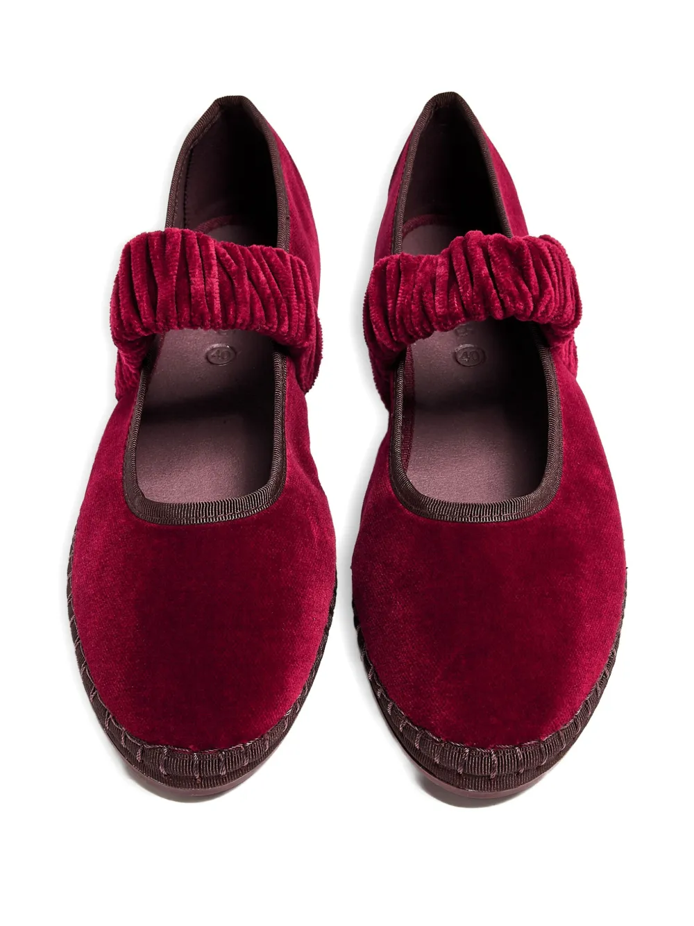 FLABELUS Mafalda ruched-strap ballet flats Red