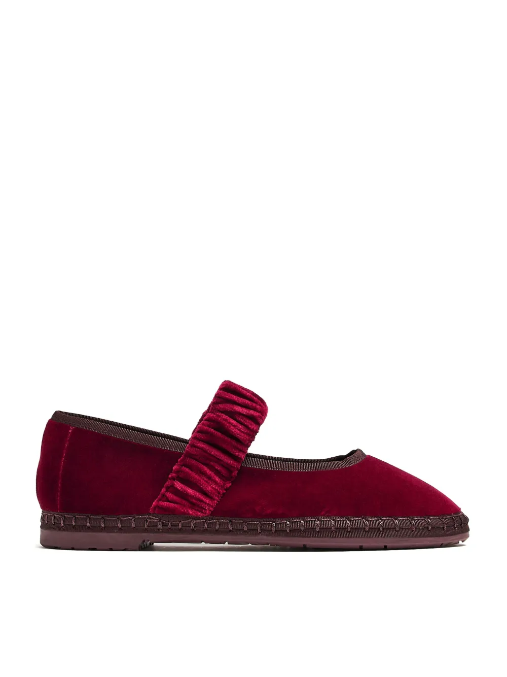 FLABELUS Mafalda ruched-strap ballet flats Red