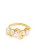 Courrèges faux pearl ring - Gold