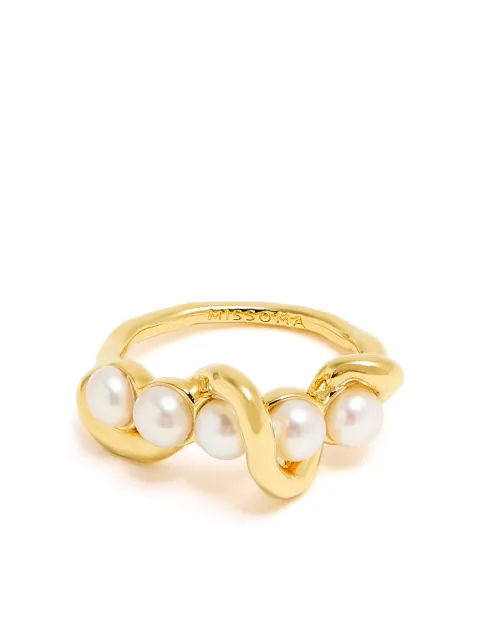 Courrèges anillo con perla artificial