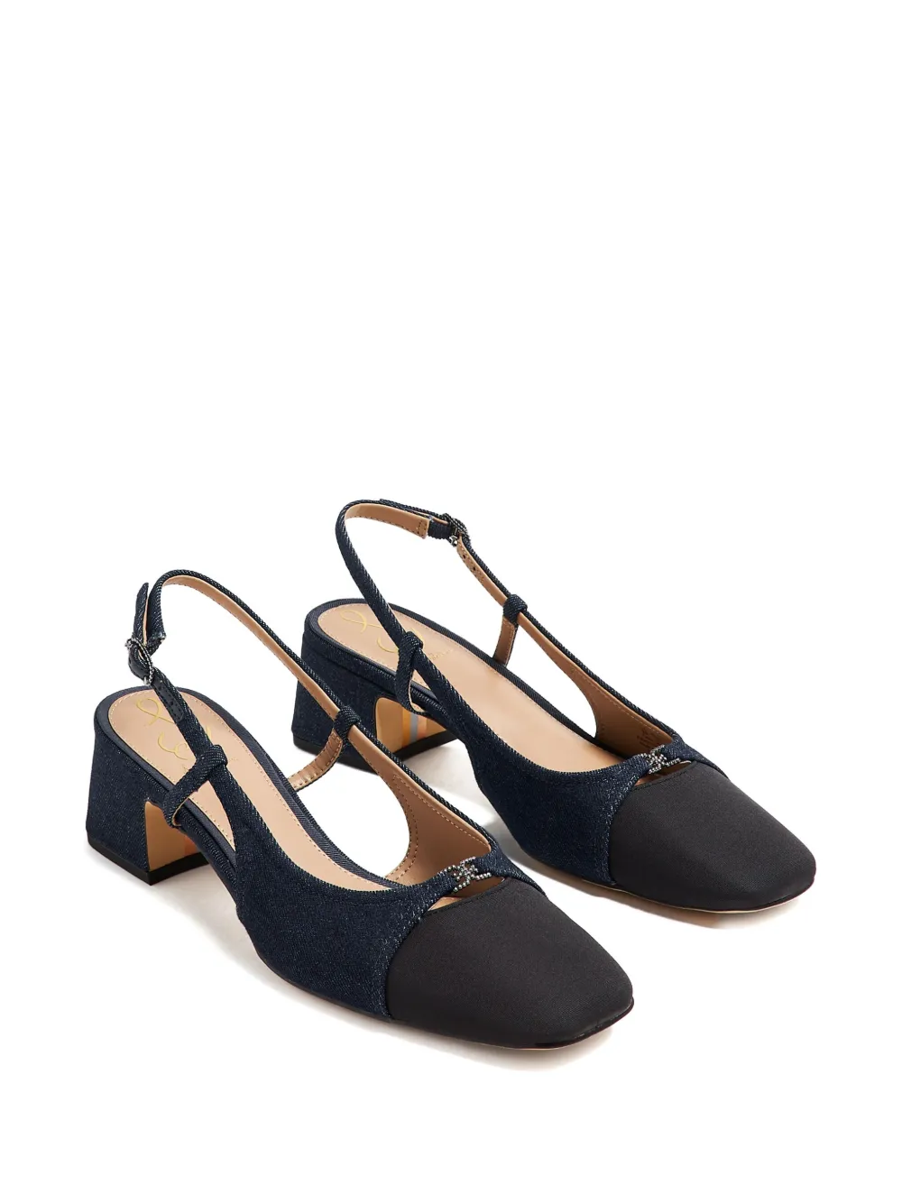 Sam Edelman Denim slingback pumps met vlakken Blauw
