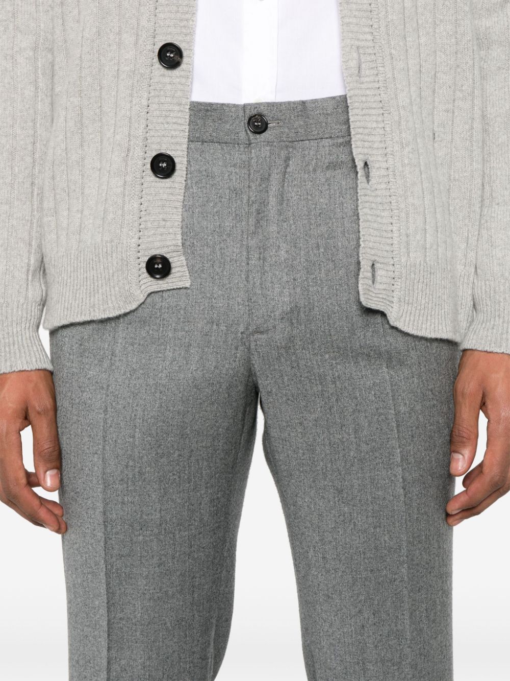 Shop Incotex Pleated Trousers In Grey