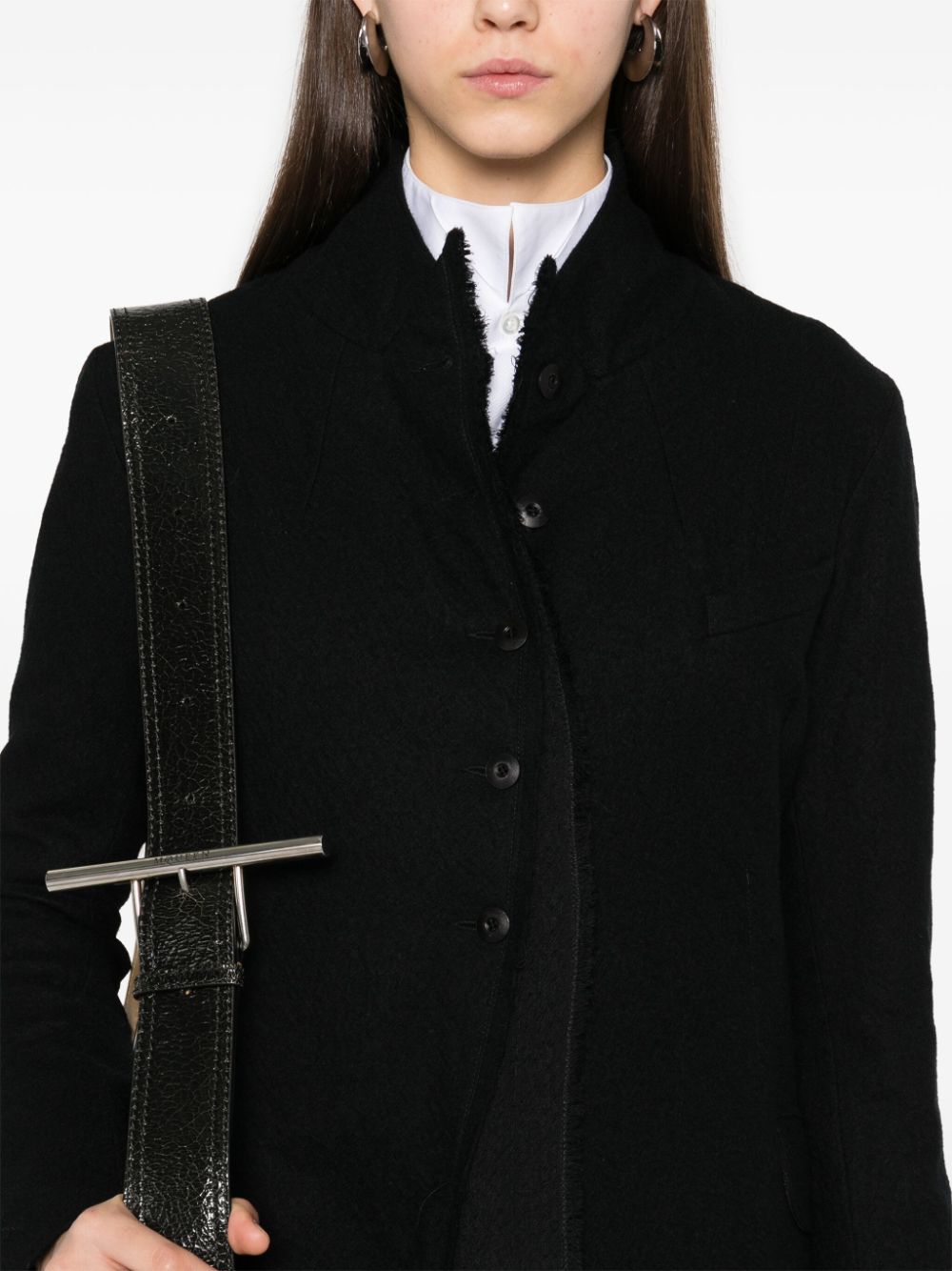 Shop Marc Le Bihan Textured Coat In Black