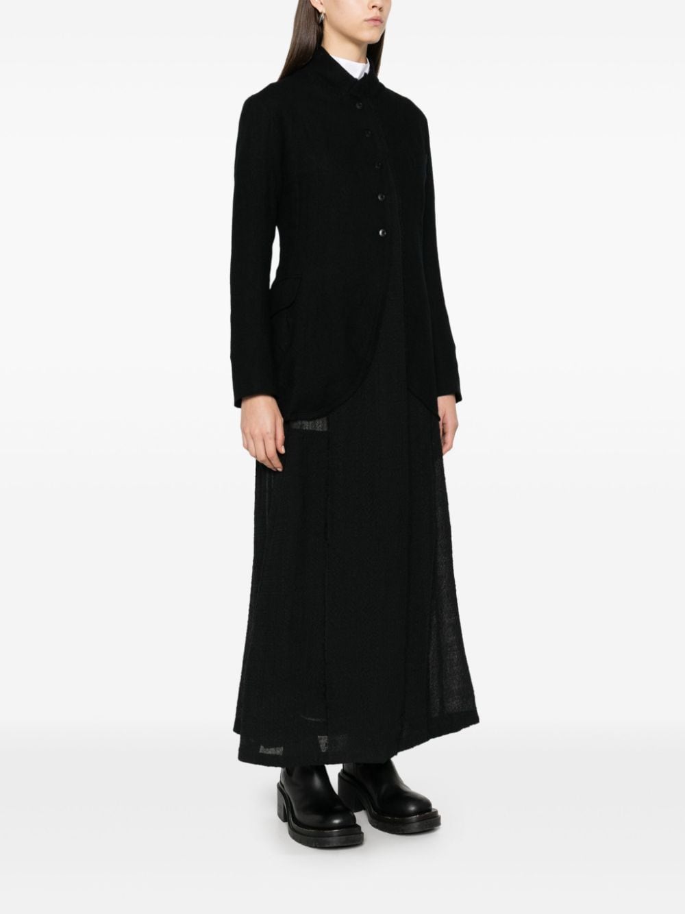 Shop Marc Le Bihan Textured Coat In Black