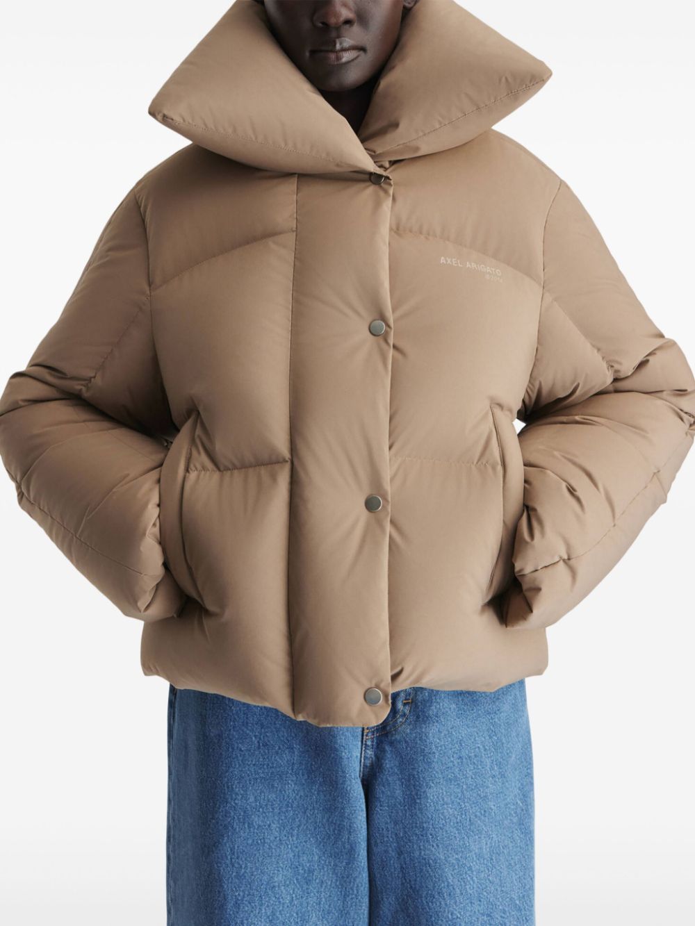 Shop Axel Arigato Mist Puffer Jacket In Brown