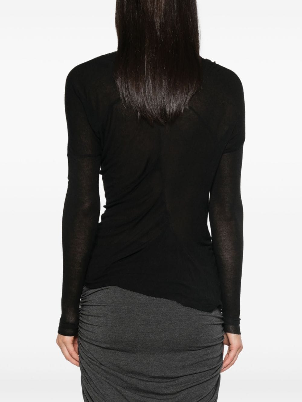 Shop Marc Le Bihan Gathered-detail Top In Black