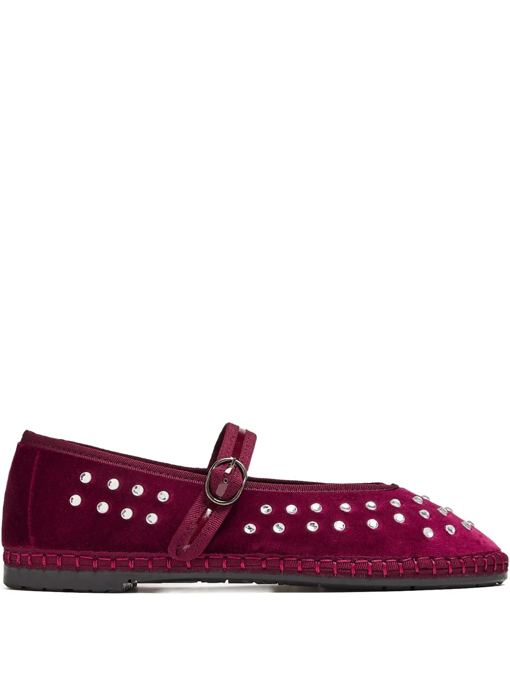 FLABELUS Mae stud-embellished ballet flats Purple