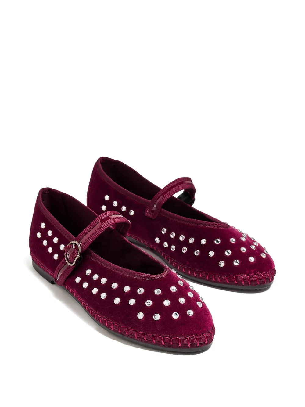 FLABELUS Mae stud-embellished ballet flats Purple
