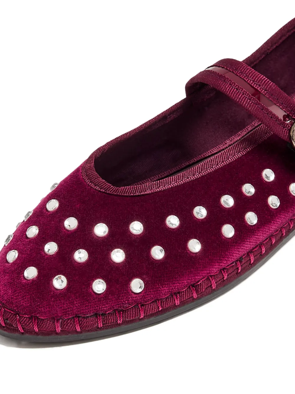 FLABELUS Mae stud-embellished ballet flats Purple