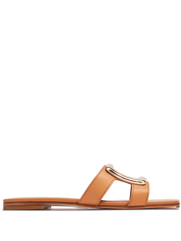 Roger Vivier Viv' By The Sea Flat Sandals | Brown | FARFETCH
